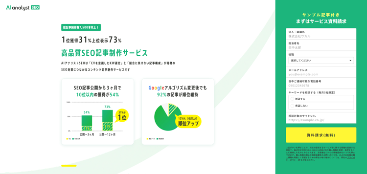 CV獲得に特化した記事コンテンツを提供---AIanalyst-SEO→CV獲得に特化したSEOに強い記事コンテンツを制作---AIan_---wacul-ai