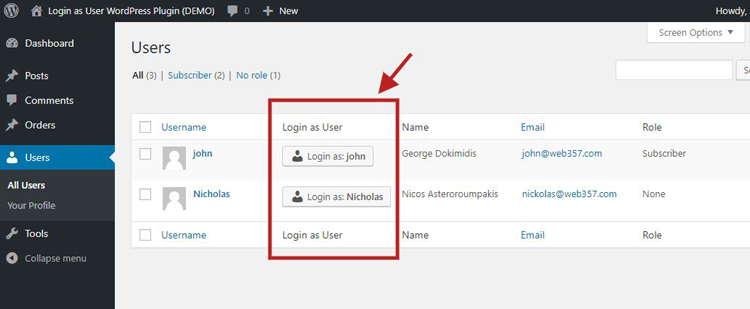 Login-as-User