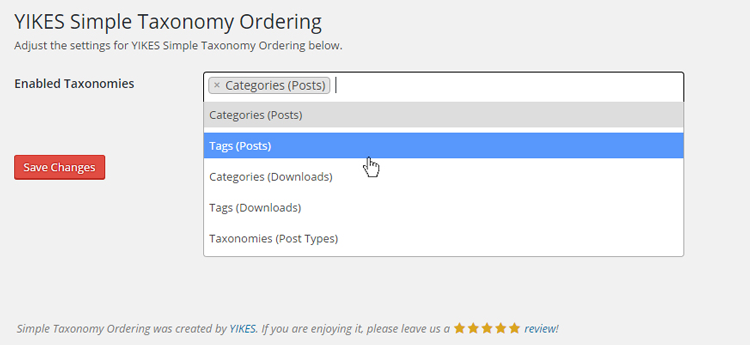 Simple-Taxonomy-Ordering