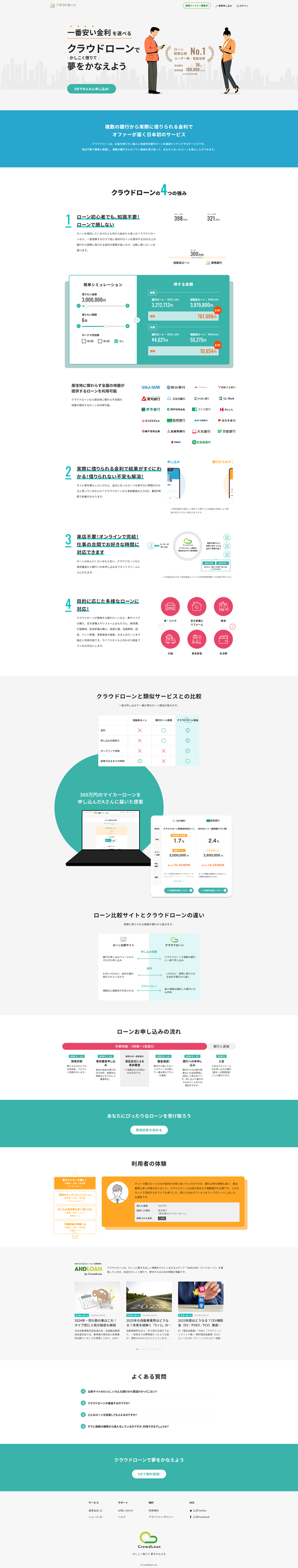 クラウドローン｜複数の銀行から低金利のローン提案が届く日本初のサービス---crowdloan