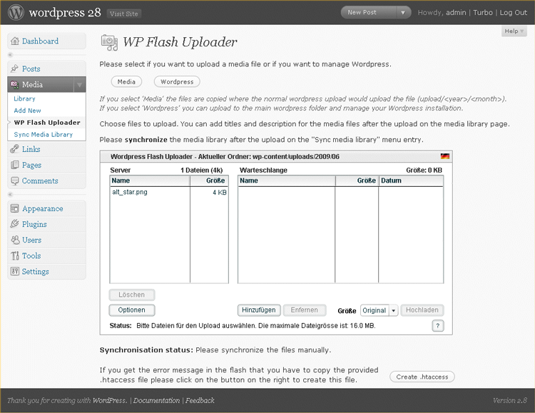 WordPress-Flash-Uploader