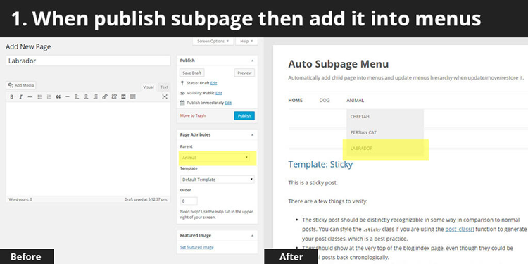Auto Subpage Menu