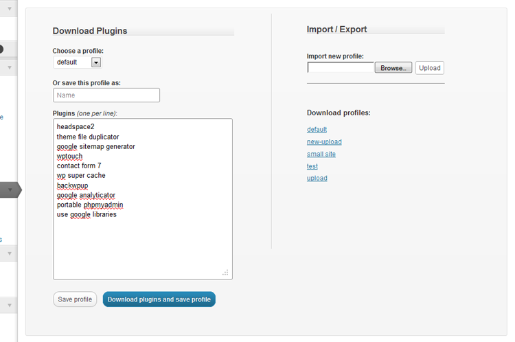 WP-Install-Profiles