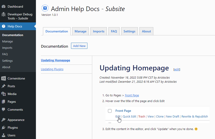 Admin-Help-Docs